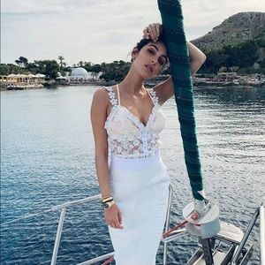 FOR LOVE & LEMONS Rosette Cami White XS